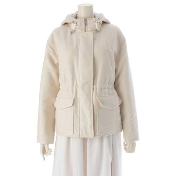 Hermes Cashmere Chene D'angle Hooded Cotton Reversible Coat Outerwear 3e0123da - Picture 1 of 10